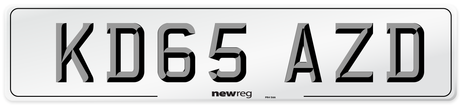 KD65 AZD Number Plate from New Reg